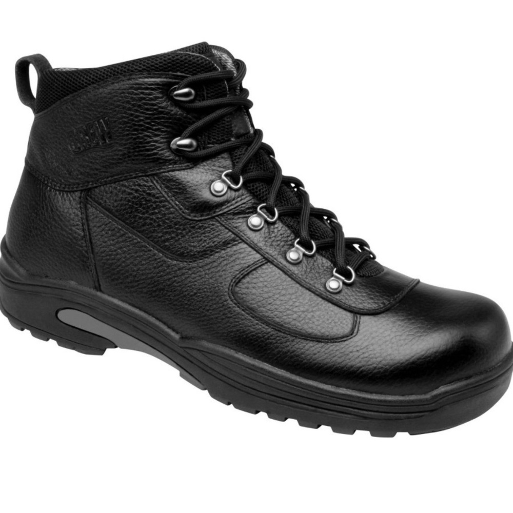 NEW Drew Rockford Men's 13M Waterproof Black Leather Hiking Work Boots Diabetic - Picture 2 of 14